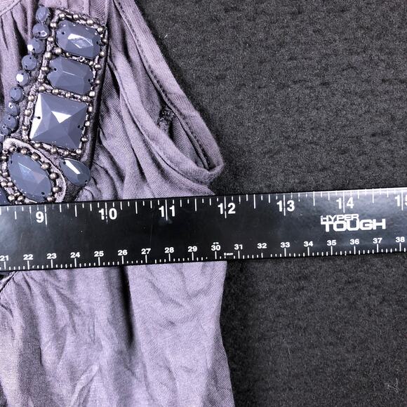 Express Womens Blouse Purple Jeweled Sleeveless Flowy Tank Small - Picture 8 of 12
